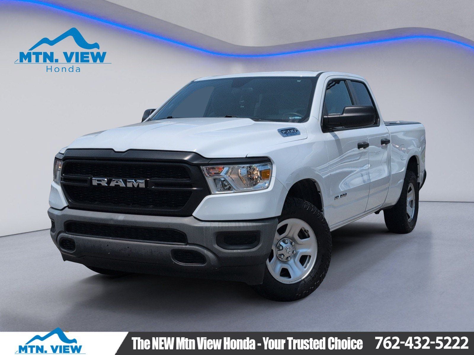 2022 RAM 1500 Tradesman in Bright White Clearcoat — front three-quarter view