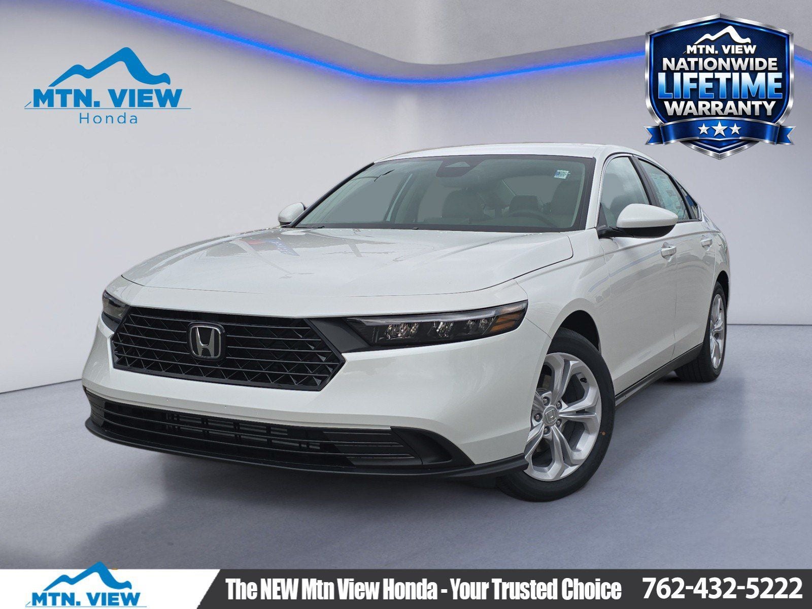 2026 Honda Accord LX in Platinum White Pearl — front three-quarter view