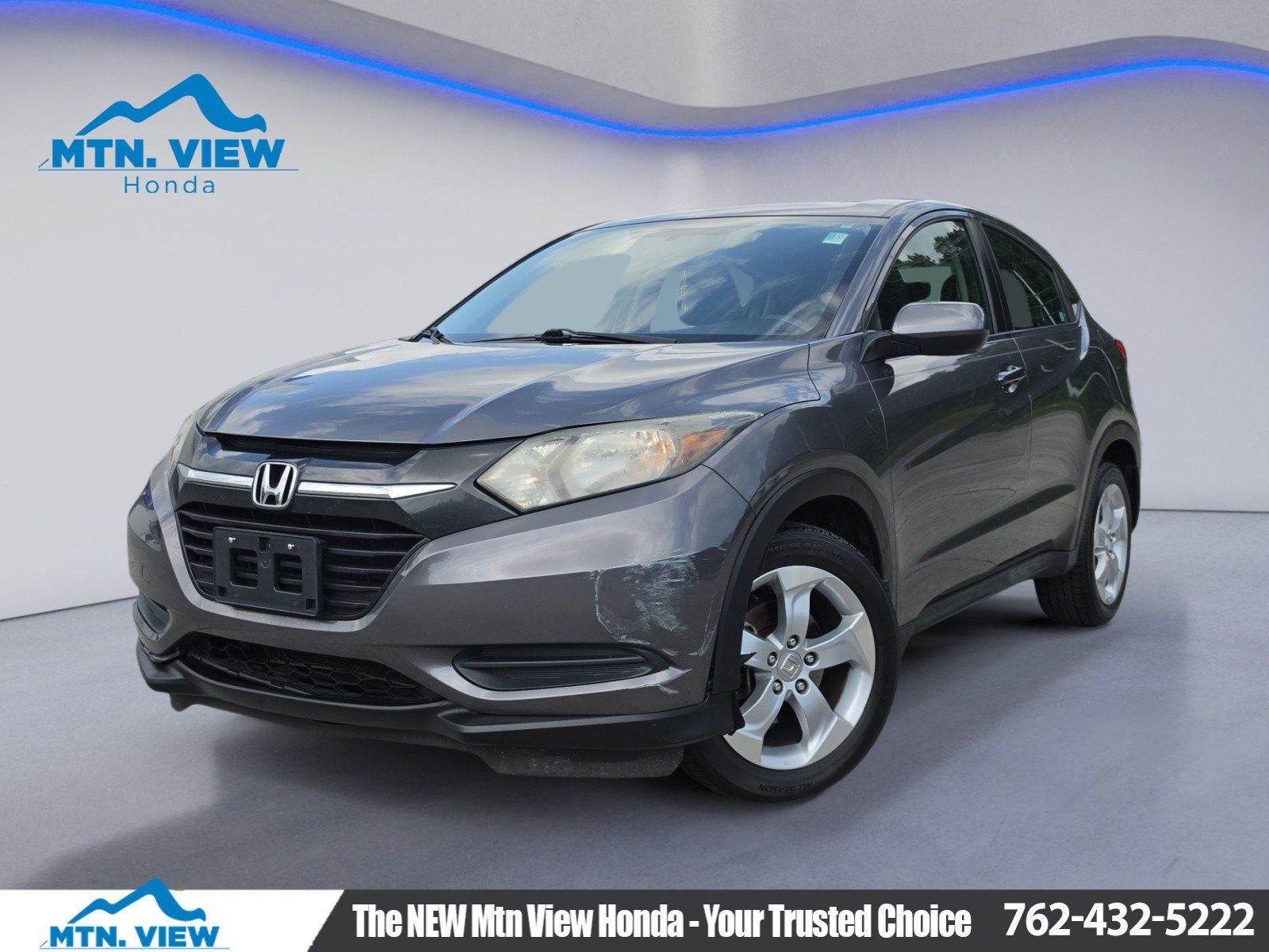 2016 Honda HR-V LX in Gray — front three-quarter view