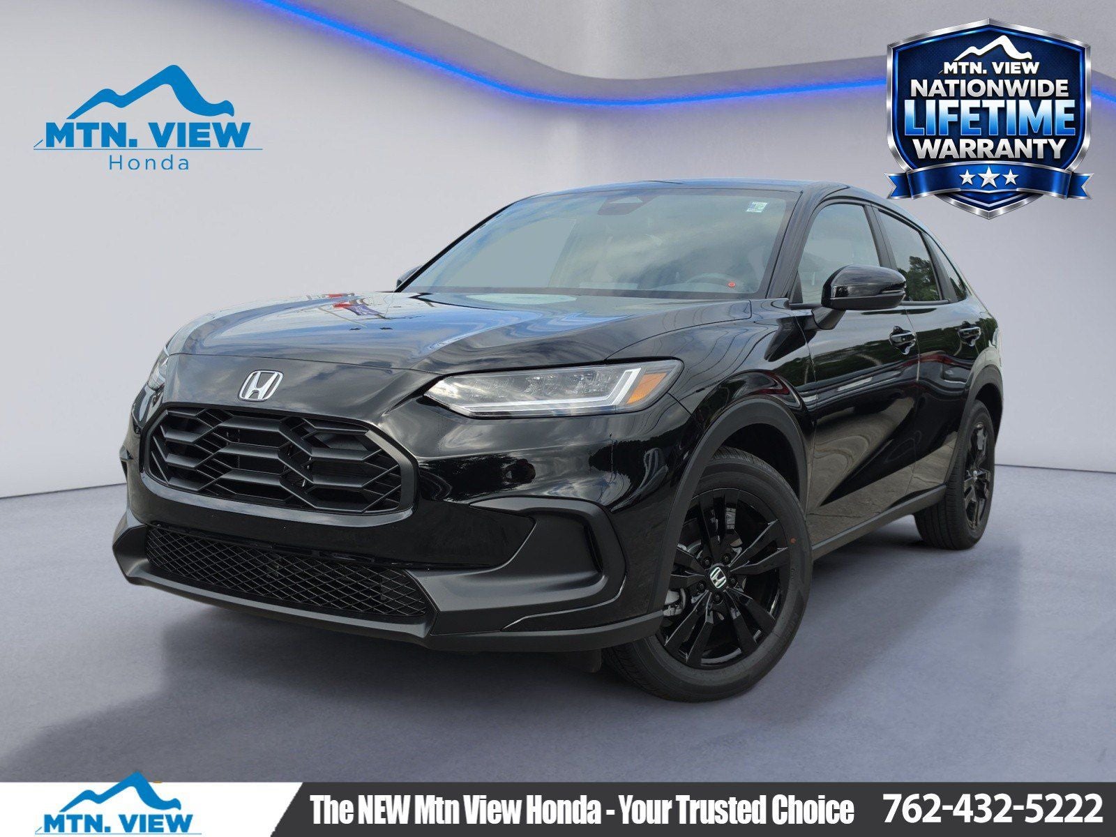 2027 Honda HR-V Sport in Crystal Black Pearl — front three-quarter view