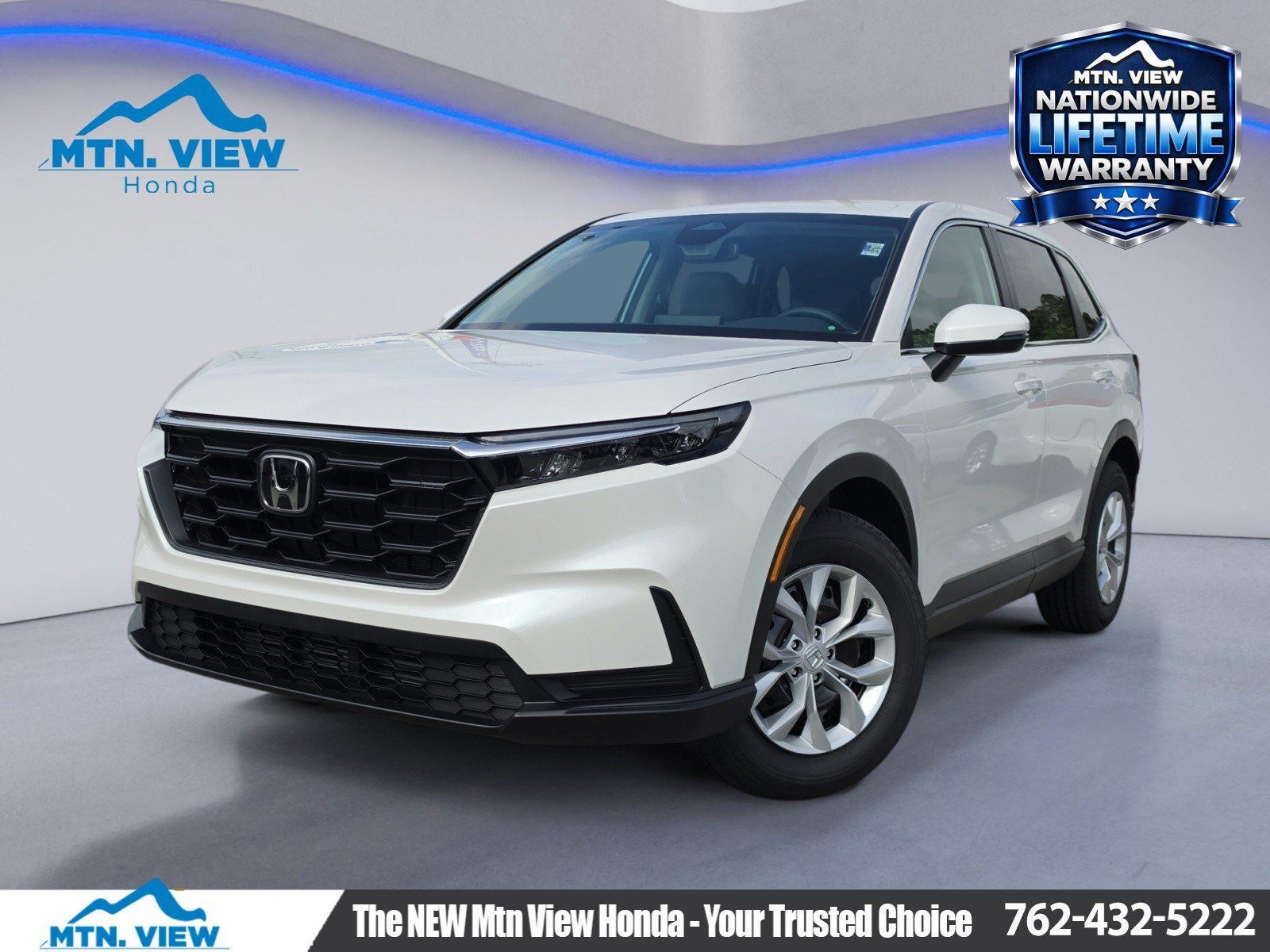 2026 Honda CR-V LX in Platinum White Pearl — front three-quarter view